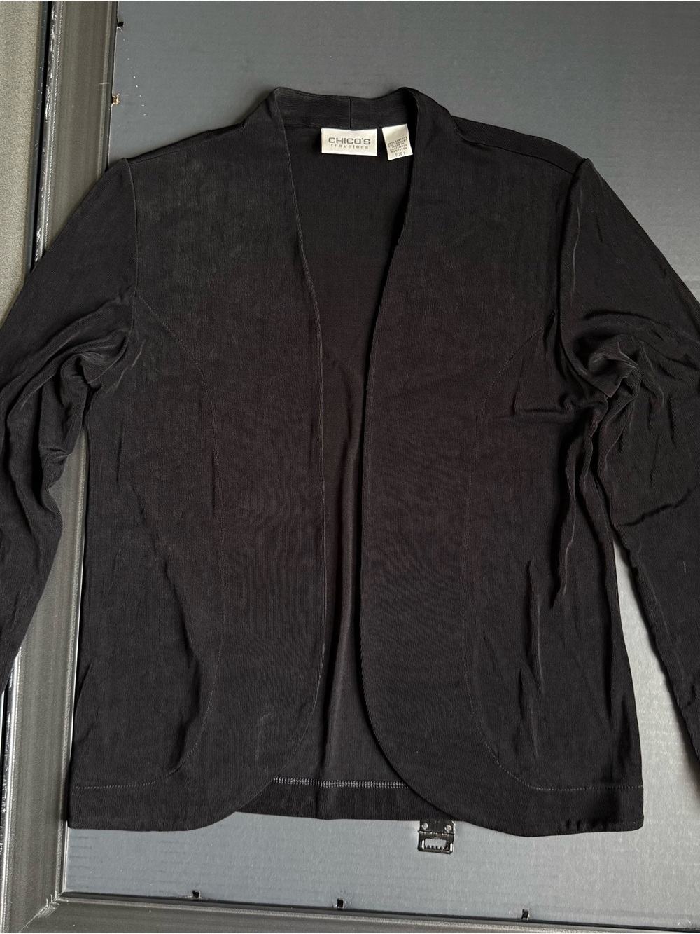Chico's Black Open-Front Lightweight Layering Cardigan